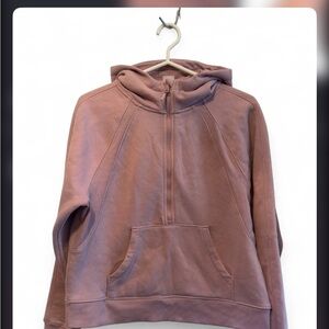 Lole pink  Half-Zip Hooded Pullover crop top